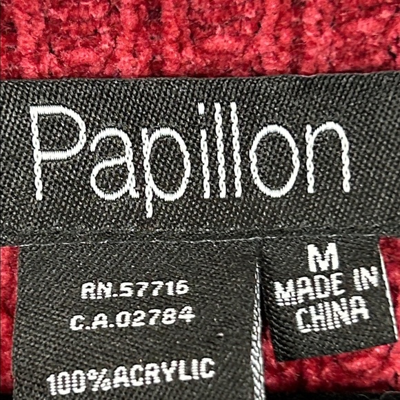 Papillon Academia Textured Knit 3/4 Sleeve Sweater Dress Medium Red Pockets - Picture 7 of 15